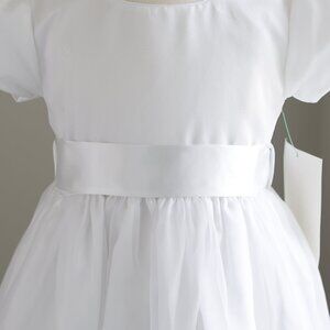 Satin Sash Flower Girl Special Occasion White or Ivory New